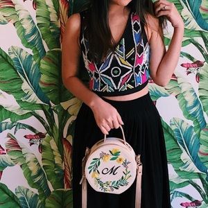 Embroidery Colorful Crop Top